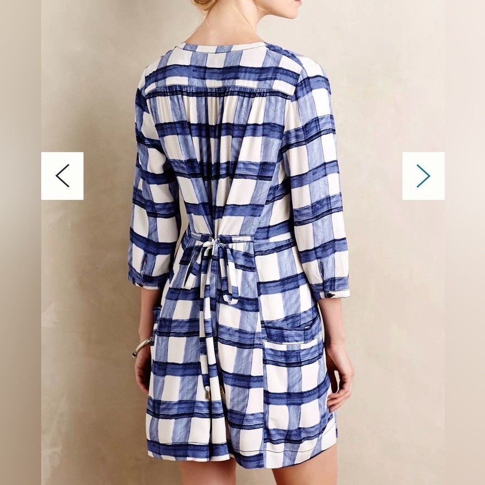 Anthropologie MAEVE Devery Shirtdtress in Blue Motif Women’s Size Small